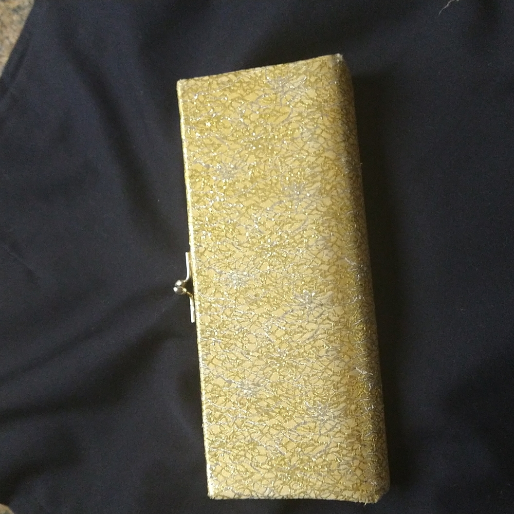Vintage Gold Glitter Clutch